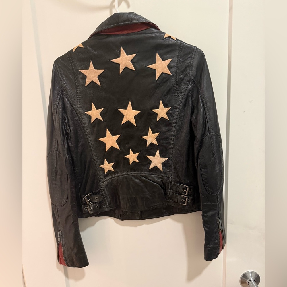 Mauritius Black Leather Moto Jacket - Picture 2 of 5